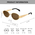thumbnail image 4 of Gafas de Sol Retro Ovaladas BUTABY Oro Gris y Oro Marrón UV400, 4 of 6