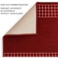 thumbnail image 4 of Runner Rug for Hallway Checkered Bordered Red Color 26 Inch or 31 Inch Wide by Your Length Choice Slip Resistant Rubber Backing Stain Resistant Pile Stair Runner, 4 of 6