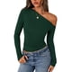 thumbnail image 1 of Remera PRETTYGARDEN Mujer Manga Larga Verde Oscuro Hombros Descubiertos, 1 of 8