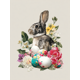 thumbnail image 1 of QISVANSET Easter Bunny Floral Eggs Canvas Wall Art 15.75x11.81 Inches, 1 of 5