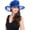 Blue, variant on Women's Kentucky Derby Church Dress Hat Wide Brim Leaf Flower Bridal Shower Hat