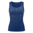 thumbnail image 3 of MHOSTAFH Women's Rhinestone Tank Top Sleeveless Scoop Neck Camisole Ribbed Going Out Tops for Club Party, 3 of 9