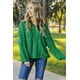 thumbnail image 3 of ABPHQTO Suéter De Mujer De Punto Verde Bubblegum Con Cuello En V Trenzado, 3 of 5