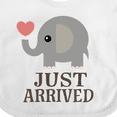 thumbnail image 4 of Inktastic Just Arrived Baby Elephant Boys or Girls Baby Bib, 4 of 4