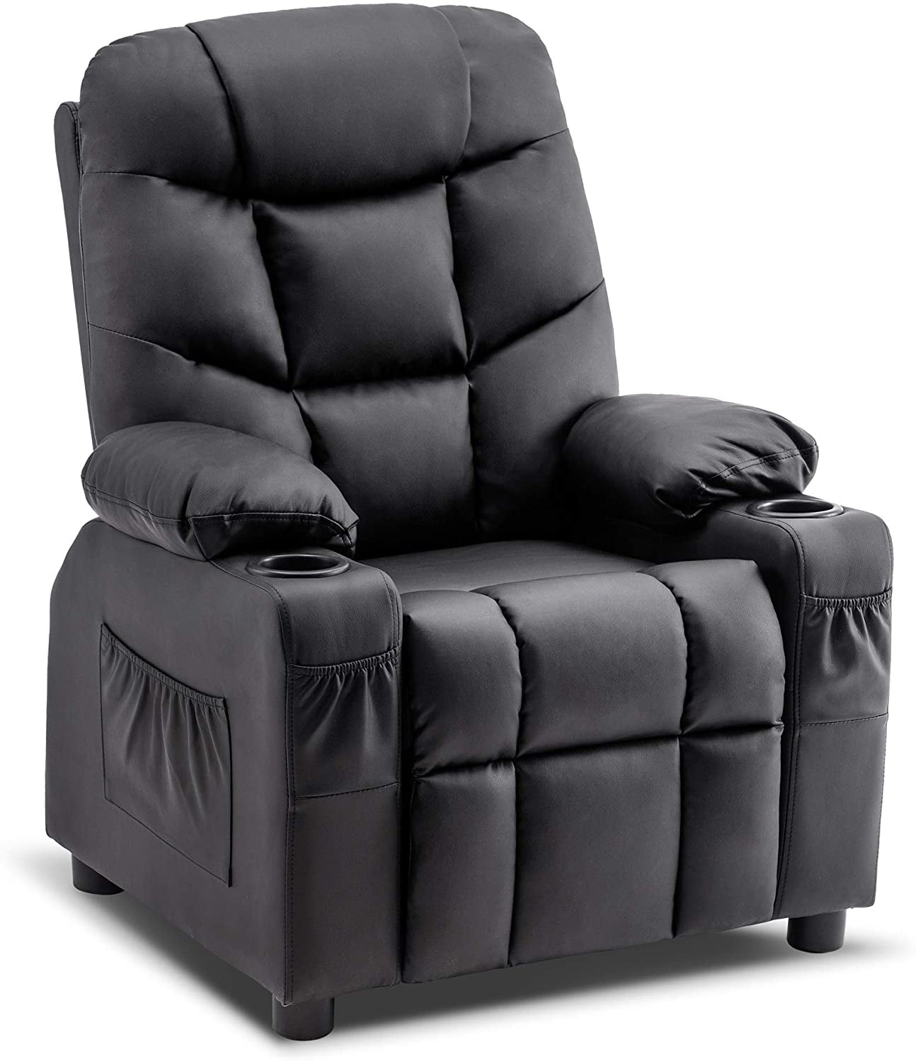 Mcombo Big Kids Recliner Chair With Cup Holders For Boys And Girls Room 2 Side Pockets 3 Age Group Faux Leather 7366 Walmart Com Walmart Com