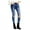 Blue, variant on FREE PEOPLE Womens Blue High Rise Busted Knee Skinny Jeans Size: 24 Waist