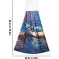 thumbnail image 3 of SKYSONIC Hanging Kitchen Towel 12 x 17 Inch Fishing Boat Oil Painting Towel Set 2 Pieces of Dry Towels for Kitchen, Bathroom, Laundry Room Table, 3 of 7