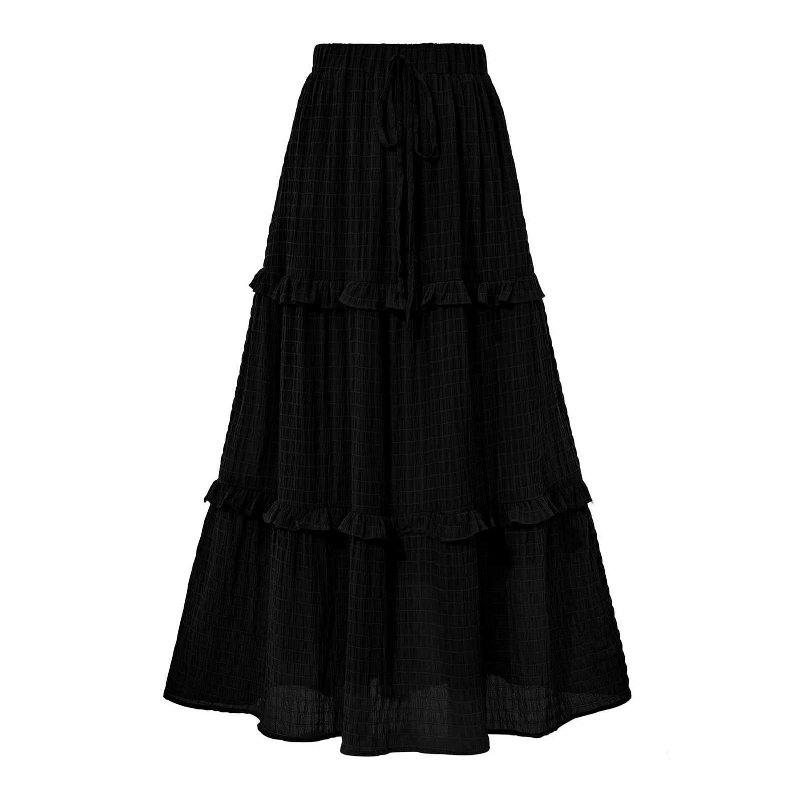 Womens Skirts Long Summer Dresses Elegant High Waist Guest Flared A Line  Midi Dress Womens Summer Clothes Black XXL - Walmart.ca