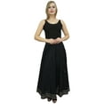 thumbnail image 4 of Bimba Women's Cotton Black Maxi Skirt Gota Design Drawstring Tassel Waist-S, 4 of 4