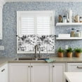 thumbnail image 6 of Watercolor Black Grey Floral Kitchen Curtains Set 3 Piece for Windows Curtains Valances and Tier Curtains 24 Inch Length, Rod Pocket Drapes Abstract Printed Curtains for Living Room Bedroom Bathroom, 6 of 6
