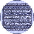 thumbnail image 1 of Ahgly Company Machine Washable Indoor Round Abstract Blue Modern Area Rugs, 5' Round, 1 of 4