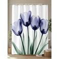 thumbnail image 4 of Purple Tulip Shower Curtain, Transparent Flowers Vintage Tulip Waterproof Shower Curtain Set with 12 Hooks Lightweight Washable Fabric Shower Curtains for Bathroom 36x72 Inches, 4 of 6