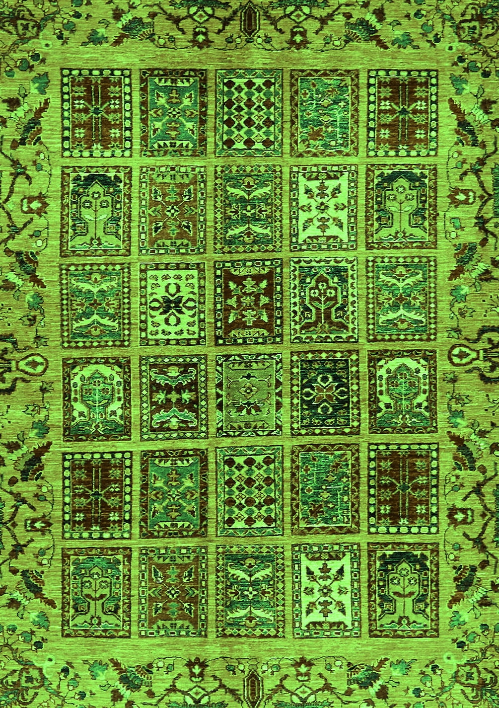Ahgly Company Indoor Rectangle Abstract Green Modern Area Rugs, 5' x 8 ...