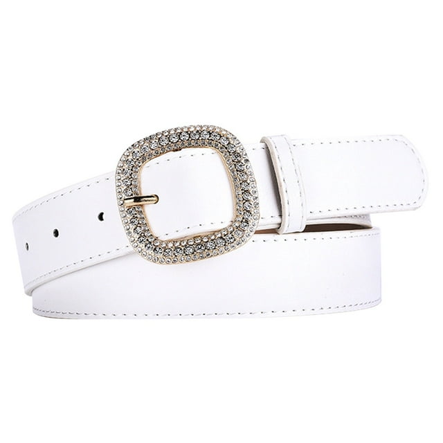 Elegant Everyday Belt For Ladies With Solid Square Button And Versatile Wear Across Seasons