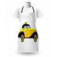 thumbnail image 3 of New York Taxi Apron, Old Style Retro Cab Design Illustration on Plain Background, Unisex Kitchen Bib with Adjustable Neck for Cooking Gardening, Adult Size, White Earth Yellow and Black, by Ambesonne, 3 of 4