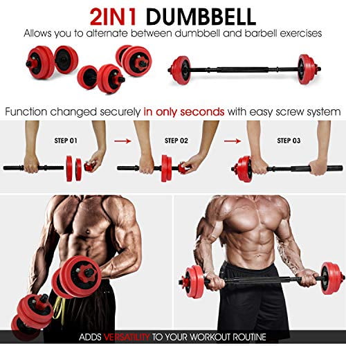 Yes4All 40 lbs Premium Adjustable Dumbbell Weights with Dumbbell Connector, Combo/Set - 40.00lbs