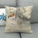 thumbnail image 1 of Funda de almohada de lino con diseño de muñeco de nieve y cervatillo de dibujos animados, cojín lindo y sencillo, 1 of 6