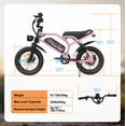 thumbnail image 6 of VDL Mountain Electric Bike , 16" Fat Tire Ebike, Wider Seat 800W Peak Motor, Removable Battery, Front Fork Suspension, 6 of 6