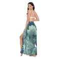 thumbnail image 3 of FORMRS Womens Long Sarong Beach Wrap Semi-Sheer Bikini Skirt Bathing Swimsuit Cover Up, Green Forest Pattern, 3 of 7