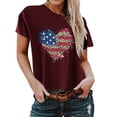 thumbnail image 1 of Birdeem T-Shirt pour Femmes d'Été Décontracté Ample Imprimé Fête de l'Indépendance à Col Rond à Manches Courtes, 1 of 1