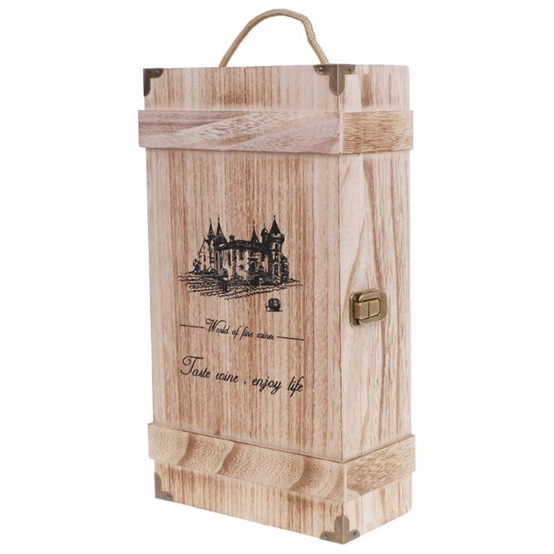 Wooden Bottle Box BLUE Wine Gift Holder Carrier Storage Case 1-6 Spaces 