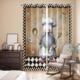 thumbnail image 3 of Kitchen Curtains 84 Inch Length 2 Panels, Vintage Gnomes Grommets Window Treatment Curtain, Black White Checkered Retro Art Thermal Curtains Drapes for Living Room/Bathroom, 3 of 9