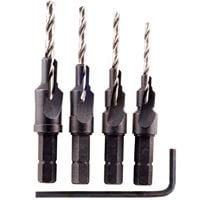 4 Pc. Vermont 16515 no.6 to no.10 Hex Shank Predrill and Countersink Assortment 