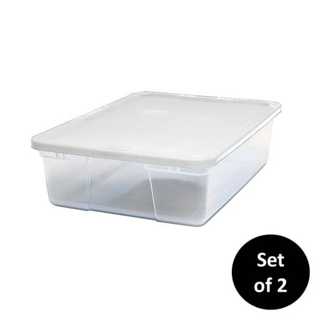 ( incomplete ) Homz Snaplock® 28 Quart Clear Under Bed Storage Container with White Lid  Set of 2