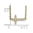 thumbnail image 3 of 14K Yellow Gold Cable Diamond Necklace Chain Sideways Cross 18in 18 inch 11 mm, 3 of 3
