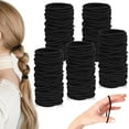 thumbnail image 6 of 200pcs Womens Elastics Hair Tie, 4MM Black Ponytail Holders Hair Bands, 2 Inch in Diameter Elastic Band for Medium to Thick Hair (4mm Black), 6 of 8