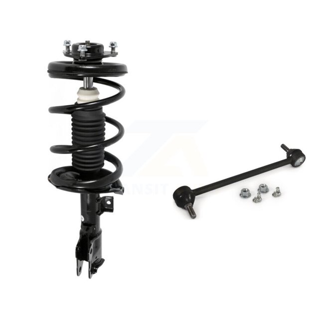 Transit Auto Front Left (Driver Side) Complete Shock Assembly and TQ Link Kit for Car 2008-2011 Mitsubishi Lancer GTS with Naturally Aspirated KSS-104483