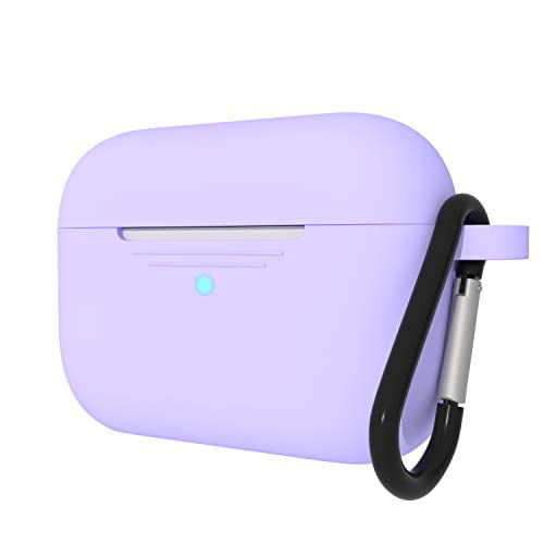 Purple Compatible AirPods Pro Case Cover Silicone Protective Case Skin for Apple Airpod Pro 2019 Front LED Visible