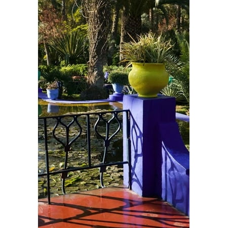 Villa Gardens Jardin Majorelle and Museum of Islamic Art Marrakech Morocco Canvas Art - Walter Bibikow DanitaDelimont (23 x 34)