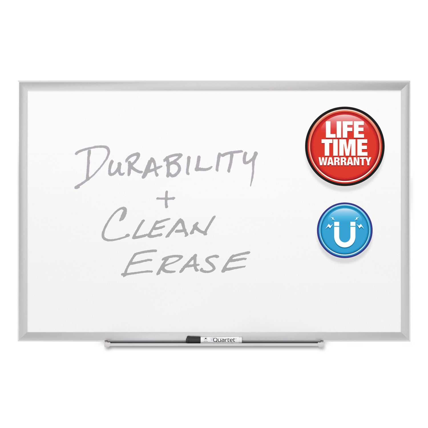 Quartet Classic DuraMax Porcelain Magnetic Whiteboard 36 x 24 3 x 2 Silver