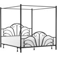 thumbnail image 1 of Hillsdale Dover Full Metal Canopy Scrollwork Bed in Textured Black, 1 of 1