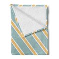 thumbnail image 2 of Shabby Flora Soft Flannel Fleece Throw Blanket, Nostalgic Diagonal Bold and Thin Stripes Geometric Simplistic, Cozy Plush for Indoor and Outdoor Use, 50" x 60", Almond Green Apricot, by Ambesonne, 2 of 5