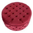 thumbnail image 3 of Costaelm Hank Round 29.5" Velvet Tufted Storage Ottoman, Red, 3 of 7