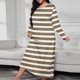thumbnail image 1 of Women's Long Sleeve Casual Pajama Gown 100% Polyester Loose Fit Home Wear Beach Cover Up, 1 of 6