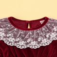 thumbnail image 3 of Bébés Filles Robes de Noël Manches Longues Velours Rouge Poupée Col Noeud Princesse Robe Tenues, 3 of 6