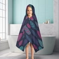 thumbnail image 6 of Multicolor Feather Pattern Hooded Bath Towel，50"x30" for Ages 3 To 12 Kids, Quick Dry Lightweight Soft Microfiber Hood Beach Towel Cover Up for Kids, 6 of 7