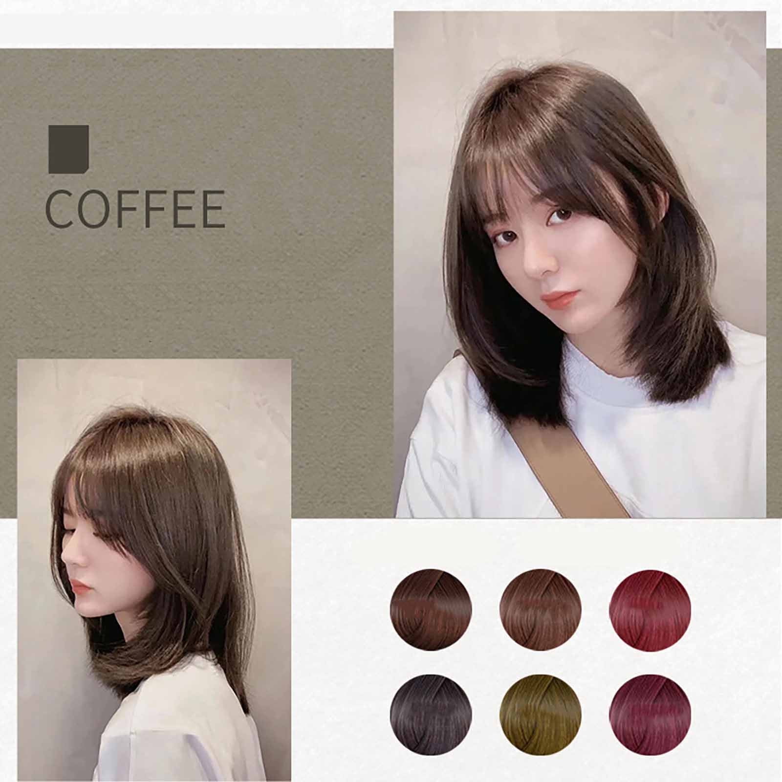 INSTOCK] Korean Cold Brown Blonde Highlights Natural Wavy Curls Airy Bangs  Mid Length Hair Wig [Adjustable/Breathable], Beauty & Personal Care, Hair  on Carousell