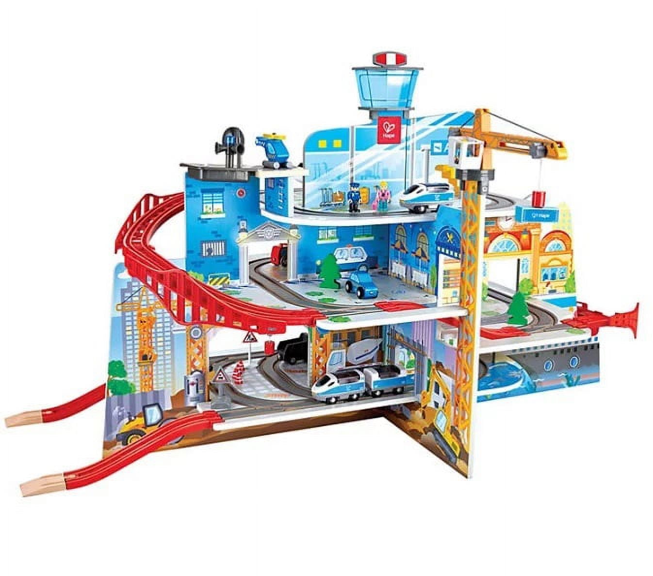 Hape Railway Mighty Mountain Train Multi Level Wood Set Crane Conveyor Belt and Bridge Gift Idea for Toddlers Kids Ages 3 to 10 Years Old Walmart