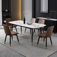 thumbnail image 4 of Modern Rock Plate Dining Table French Simple White Vintage Rectangular Office Table Apartment Mesas De Cocina Home Furniture My Lux Decor Round, 4 of 13