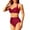 Wine, variant on Admvng Swim Suits for Women Conservative Solid Strappy Back Set Two Piece Swimsuits Swimdress S-2XL