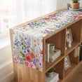 thumbnail image 6 of Table Runners 72 Inches Long Dress Scarves, Pink Flowers Farmhouse Kitchen/Dining Table Runner, Coffee Tablerunners, Spring Floral Elegant Pastoral Wooden 16x72 Inch, 6 of 9