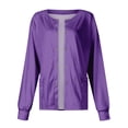 thumbnail image 4 of Rlmidhb Purple Scrub Jackets for Women Plus Size Button Down Basic Long Sleeve Solid Color Long Nurse Uniform Band Collar Stretch Polyester Lightweight Cotton Nurse Scrubs, 4 of 5