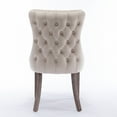thumbnail image 6 of GAKMCIL Velvet Dining Chair (Set of 2), Comfy Upholstered Wing-Back Dining Chairs with Nailhead Back and Solid Wood Legs, Weight Capacity 330lb Load for Dining Room and Kitchen (Beige), 6 of 9