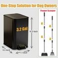 thumbnail image 5 of Metal Dog Pooper Scooper for Yard - 3.2Gal Dog Poop Trash Can Outside with Pedal - Pet Waste Container Outdoor - Stainless Steel Garbage Bucket with Lid - Black Trash Bin, Long Handle Tray and Rake, 5 of 7