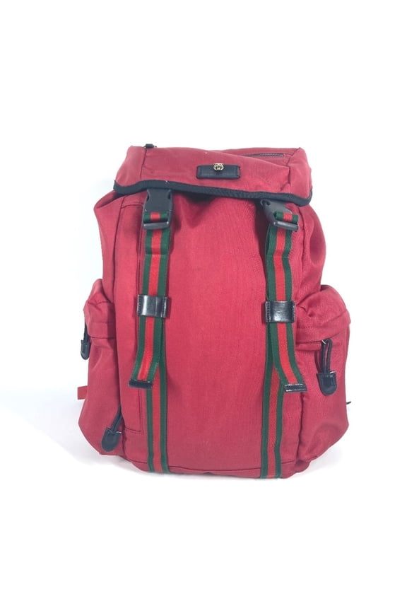 Pre-Owned GUCCI 429037 Tiger Head Techno Logo Sherry Line Web Backpack Nylon Canvas... (Good)