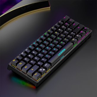 AJAZZ AK33 Mechanical Keyboard, Rainbow LED Backlit USB Cable Anti